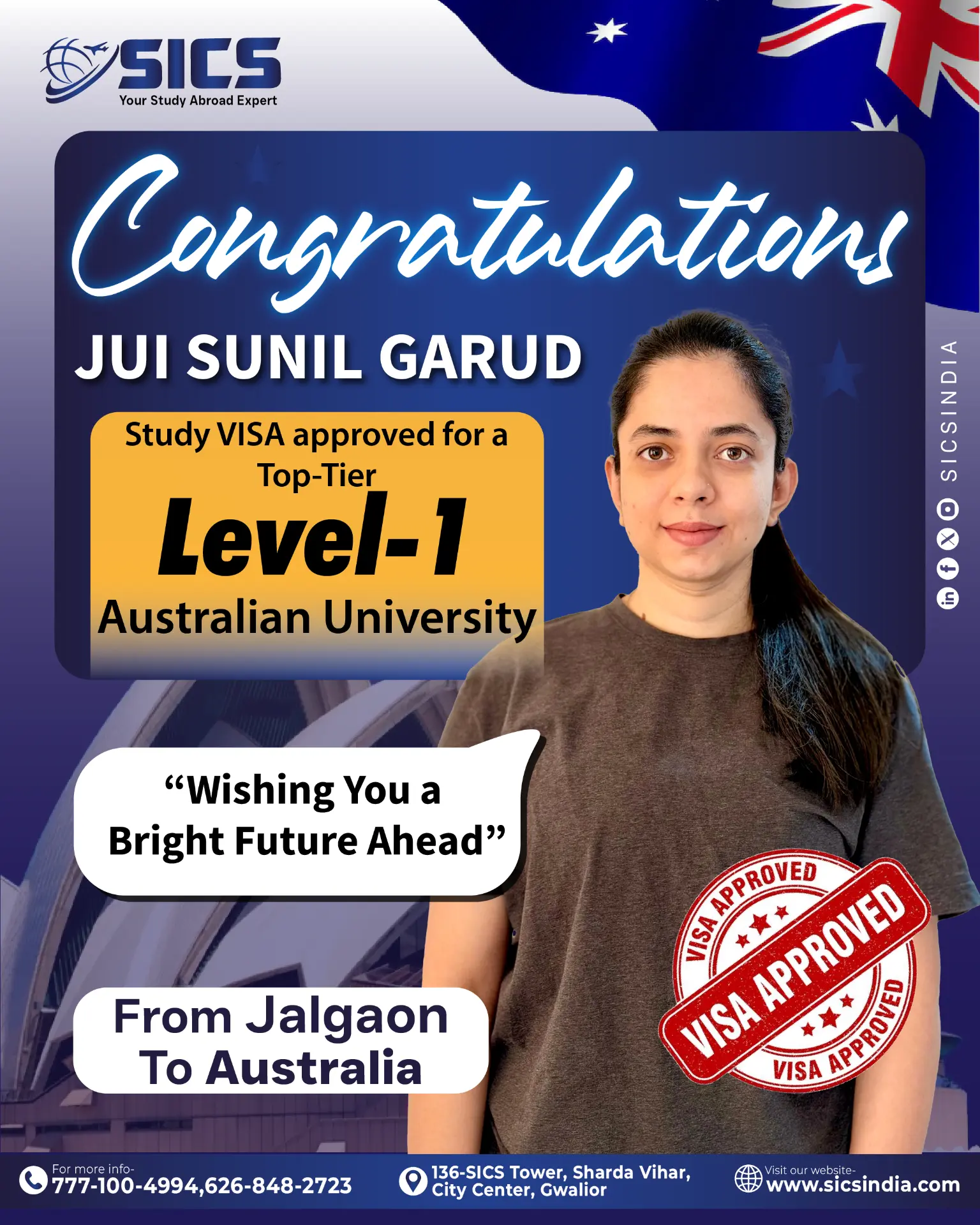 Jui Sunil Garud — Australia · Level-1 University
